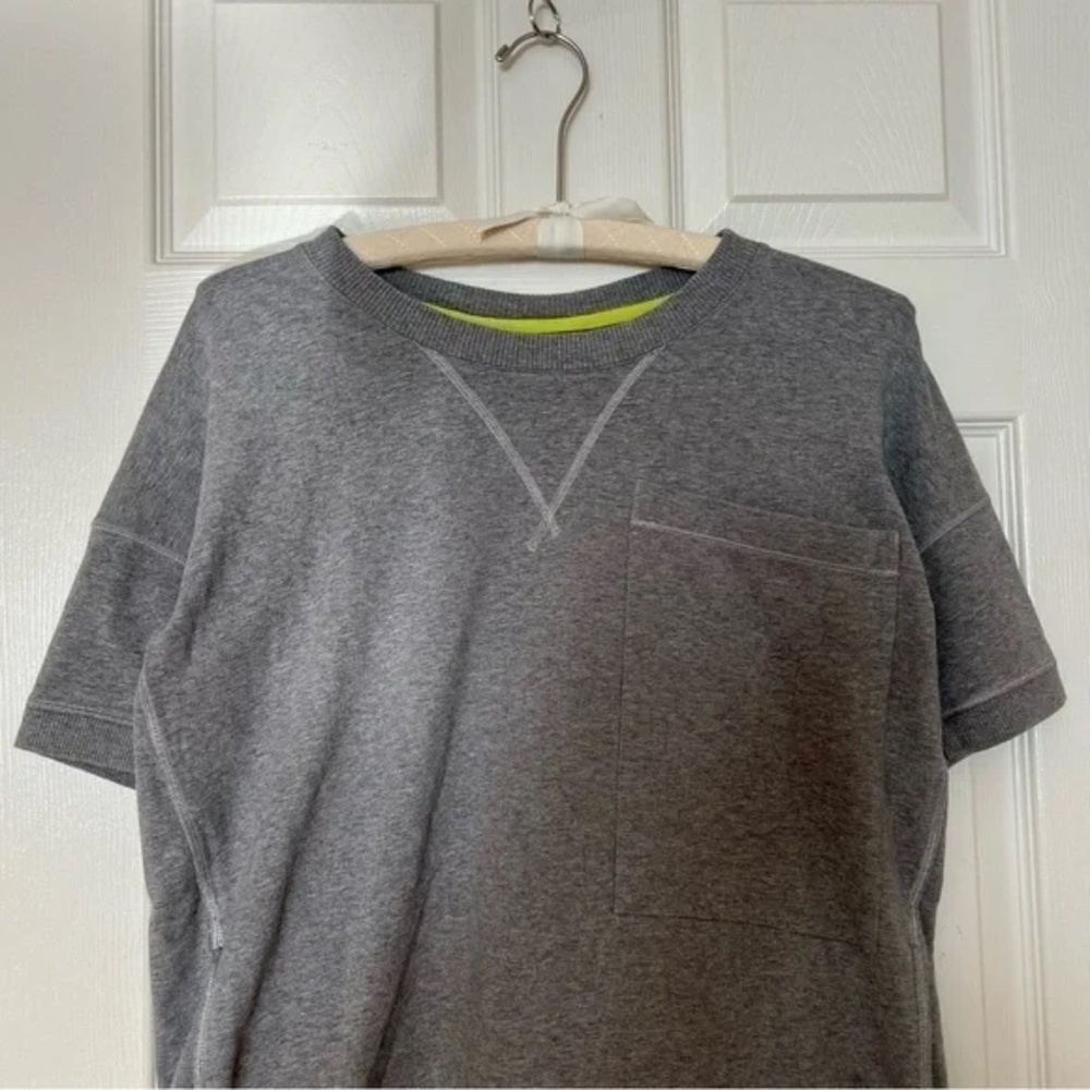Lululemon Heathered Grey Short Sleeve Mudra Sweatshirt Oversized Sweater - Sz 6* - Picture 7 of 15